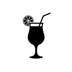Cocktail icon, logo isolated on white background