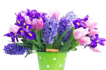 Muurstickers Hyacint hyacinten en tulpen