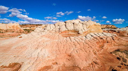 Fototapeta na wymiar Aerial view of some very unusual rock formations in the Arizona Desert