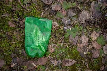 Plastic pollution of Earth concept.