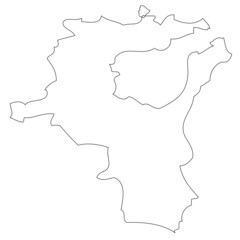 Saint Gallen. A map of the province of Switzerland