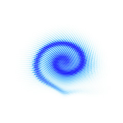 Abstract Background with Luminous Blue Swirling Backdrop on White. Intersection Curves. Glowing Spiral. The Energy Flow Tunnel