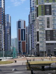 Obraz premium St. Petersburg, Russia April 10, 2019 new residential buildings of St. Petersburg