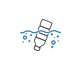  plastic bag flow on water icon