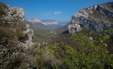 Fototapeta na wymiar Blick in die Berge des Vercors in Frankreich