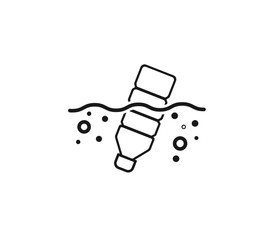  plastic bag flow on water icon