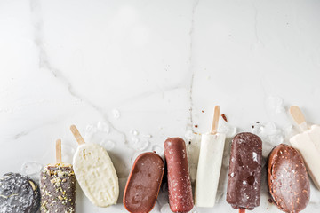 Stack of various popsicle ice cream