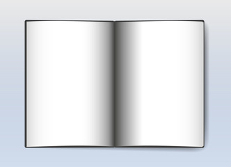 blank white pages open book with shadow