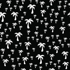 Coconut palm tree. Tropical vector Seamless pattern