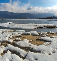 Russia. Mountain Altai. The valley of the Chulyshman river flows into Teletskoye lake.