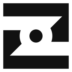 Z-letter icon. Black and white Z logotype.