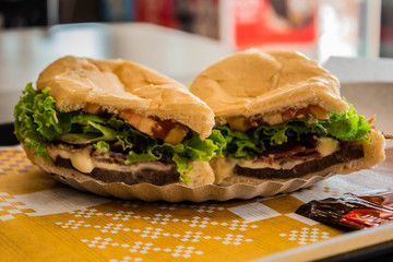 hamburger on white background