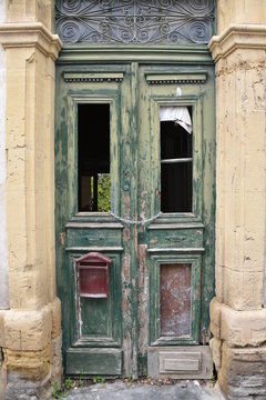 Old Green Doors, Abandoned Building, Nicosia, Cyprus