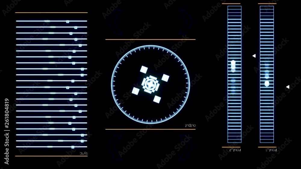 Aufkleber futuristic digital interface screen with running computer program. animation. abstract functioning s