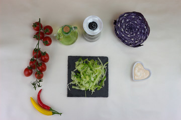 fresh salad product on table