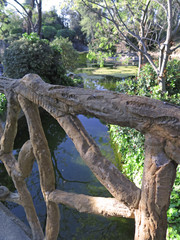 puente con barandilla de troncos