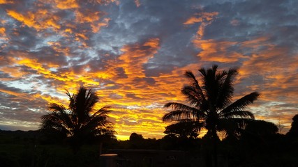 Sunset from the roof in Mauritius