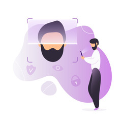 Man unlocking phone using face recognition 