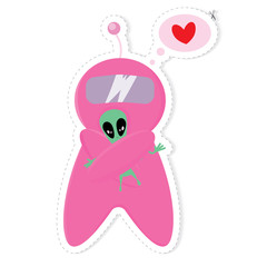 sticker with an astronaut 