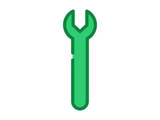 wrench filled line vector icon