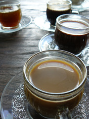  cups of different coffee