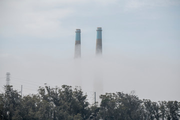 Moss Landing Smokestacks in Fog