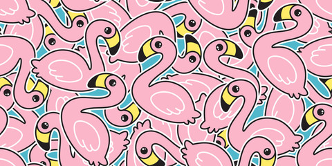 Flamingo seamless pattern vector pink Flamingos exotic bird summer tropical cartoon tile background repeat wallpaper scarf isolated illustration © CNuisin