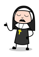 Unknowable - Cartoon Nun Lady Vector Illustration﻿