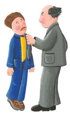 Angry boss during an argument, isolated on white background