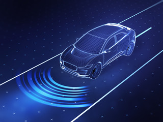 Autonomous driving concept illustration - 3d rendering