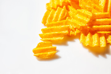 food background, chips close-up