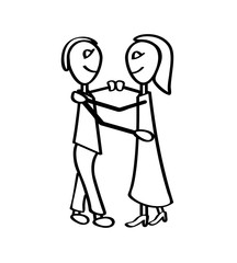 couple of dancing simple persons
