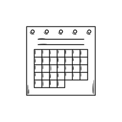 wall calendar with holes for rings, sketch