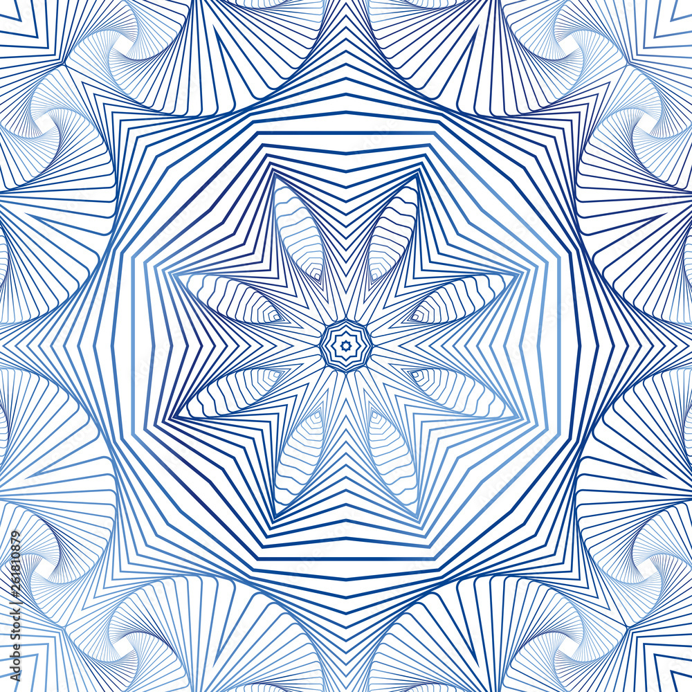 Poster ornamental seamless pattern with 3d illusion