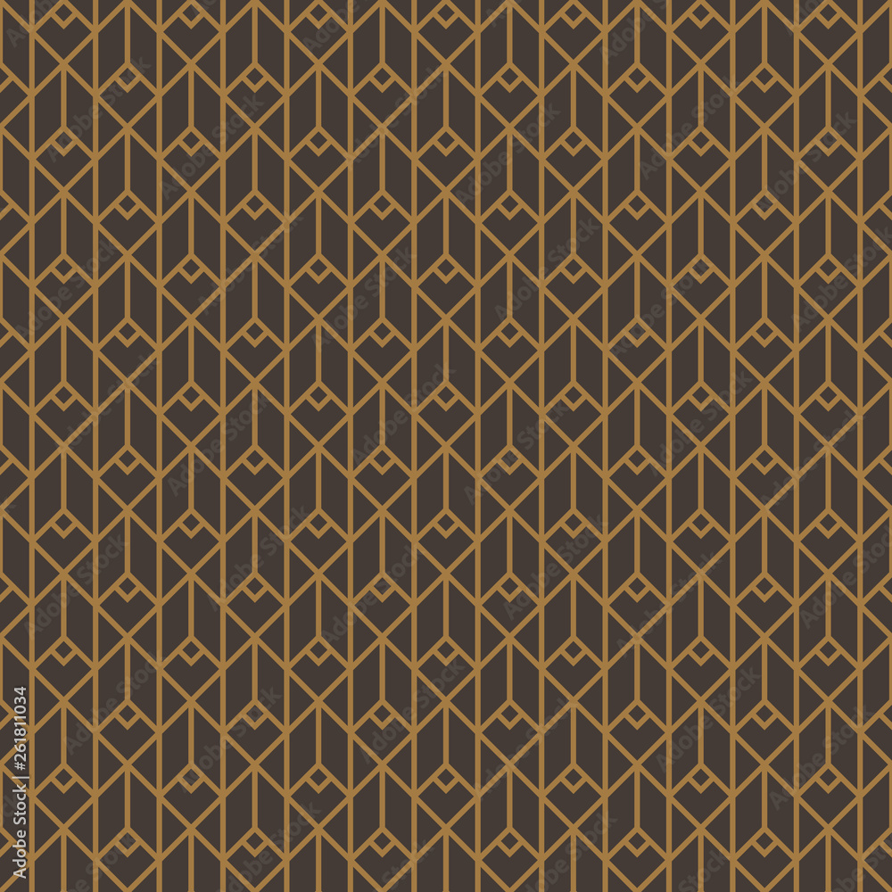 Poster linear crossing curves, seamless pattern