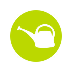 Watering can vector icon silhouette. Garden watering tool, equipment in flat style