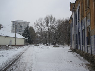 Fototapeta na wymiar living houses in ukrainian residential area in winter