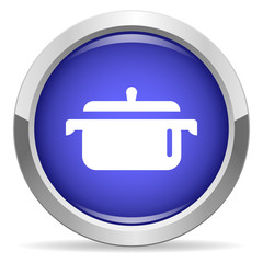 Pan icon. Round bright blue button.