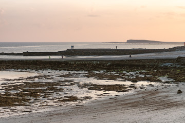 Sunset at Salthill beach in Galway Bay