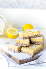 lemon bars gluten free, low calories, no sugar, no flour