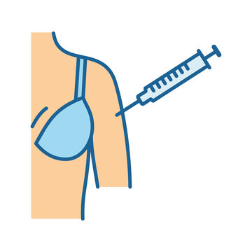 recommend clip art: Woman’s arm injection color icon