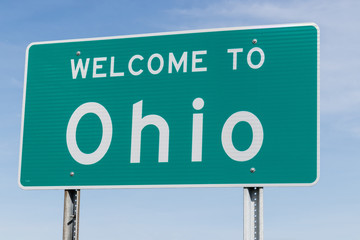 Welcome to Ohio Sign along an interstate highway I