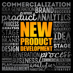 New product development word cloud collage, business concept background © dizain