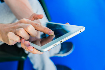 Man using a tablet pc