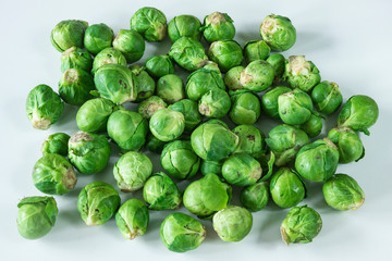 heap fresh organic Brussels sprouts