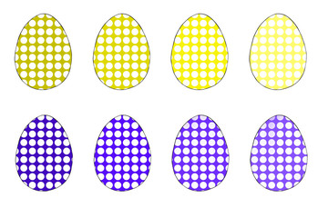egg with a pattern, flowers, silhouette, Easter, white background