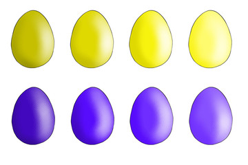 egg with a pattern, flowers, silhouette, Easter, white background