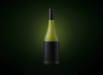 Wine bottle on background. Product packaging brand design. Mock up drink with place for you lable and text.