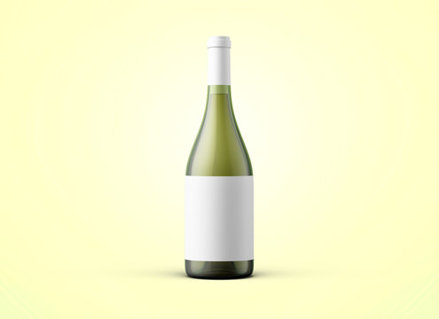 Wine bottle on background. Product packaging brand design. Mock up drink with place for you lable and text.
