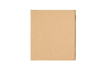 Fototapeta premium Craft brown square gift box isolate on white background